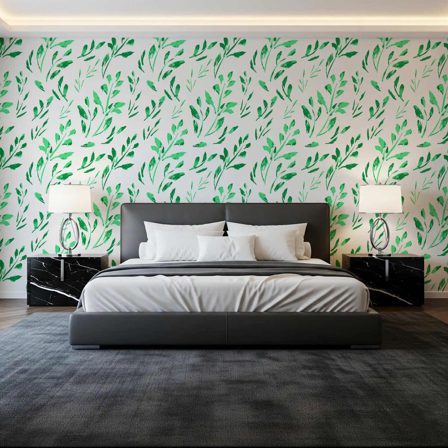 Hand-Drawn Greenery Garden Wallpaper⁠