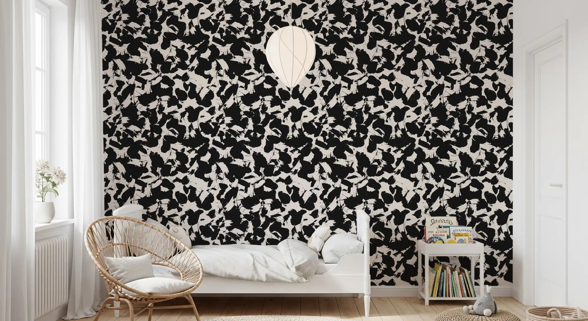 Monochromatic Ink Splatter Abstract Wallpaper⁠