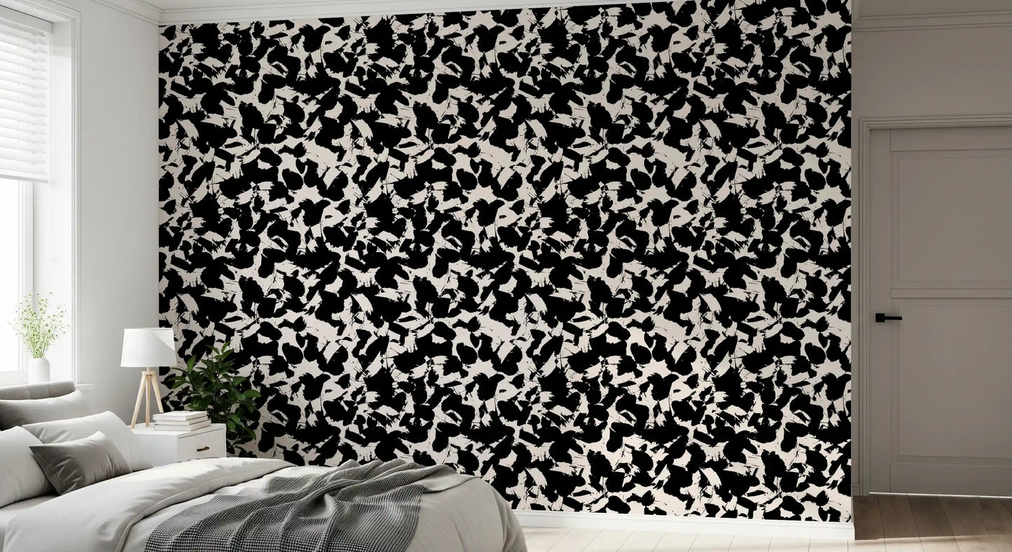 Monochromatic Ink Splatter Abstract Wallpaper⁠