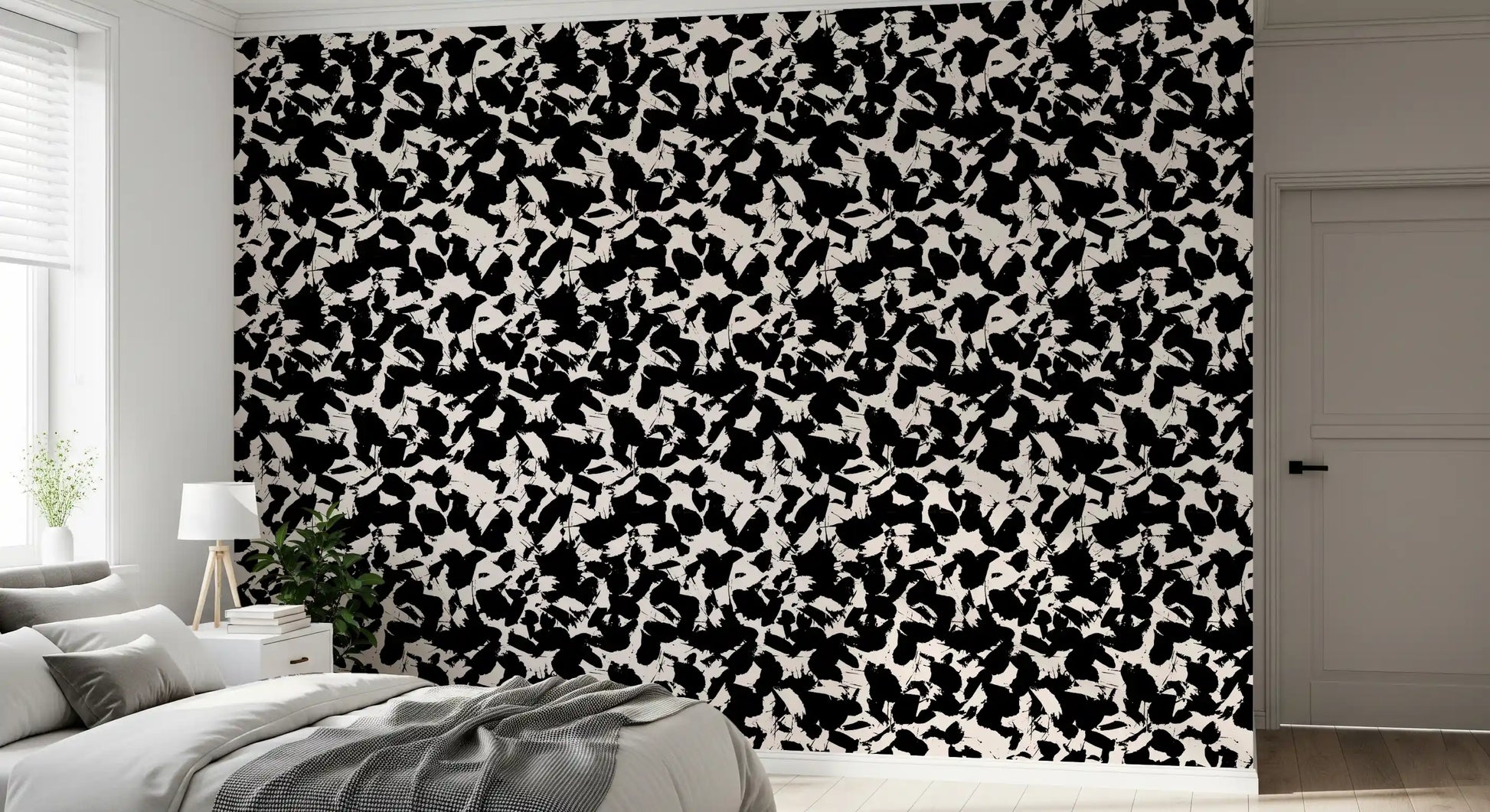 Monochromatic Ink Splatter Abstract Wallpaper⁠