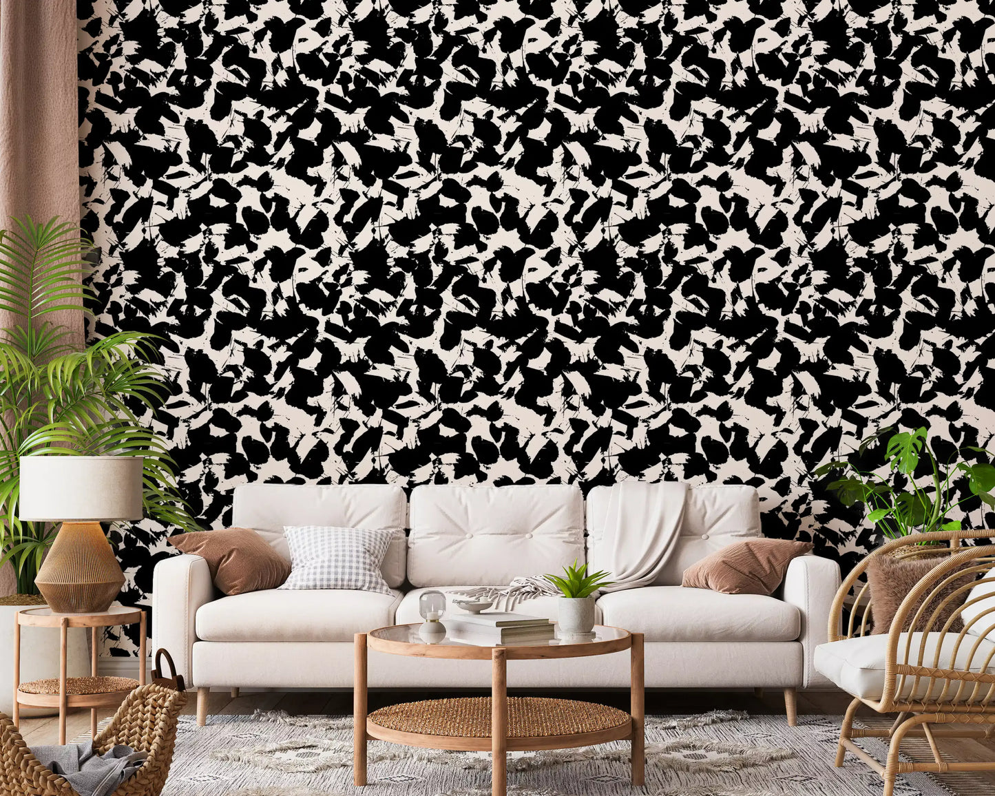 Monochromatic Ink Splatter Abstract Wallpaper⁠