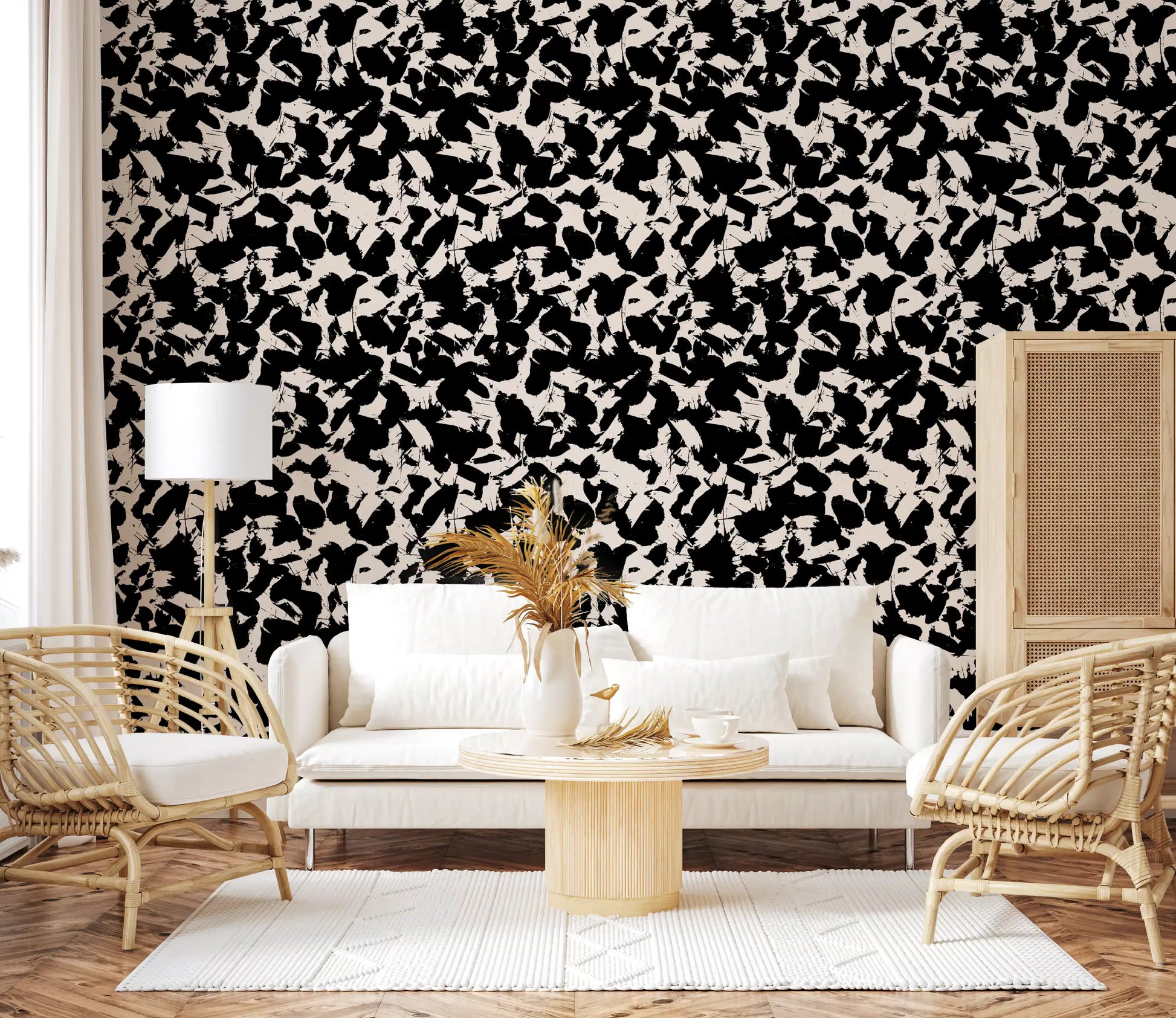 Monochromatic Ink Splatter Abstract Wallpaper⁠