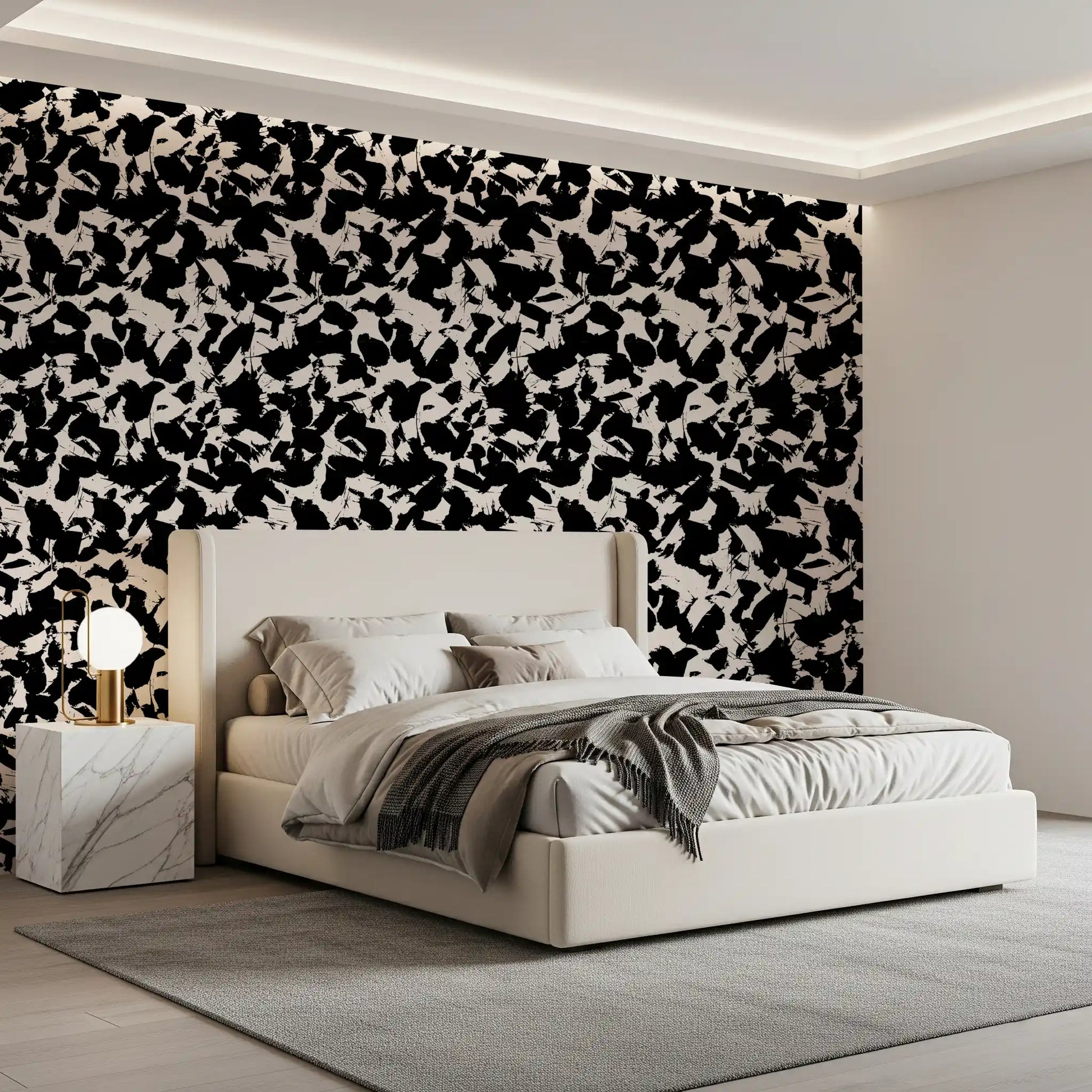 Monochromatic Ink Splatter Abstract Wallpaper⁠