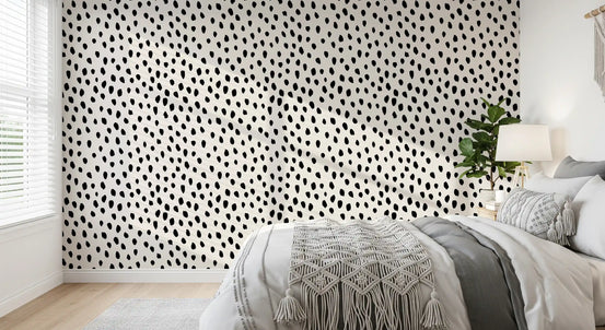 Minimalist Painted Dotted Pattern Wallpaper⁠
