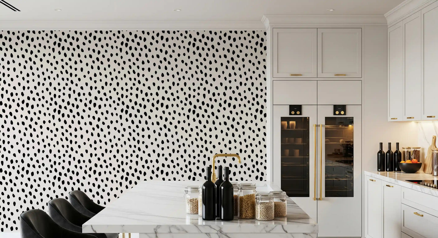 Minimalist Painted Dotted Pattern Wallpaper⁠