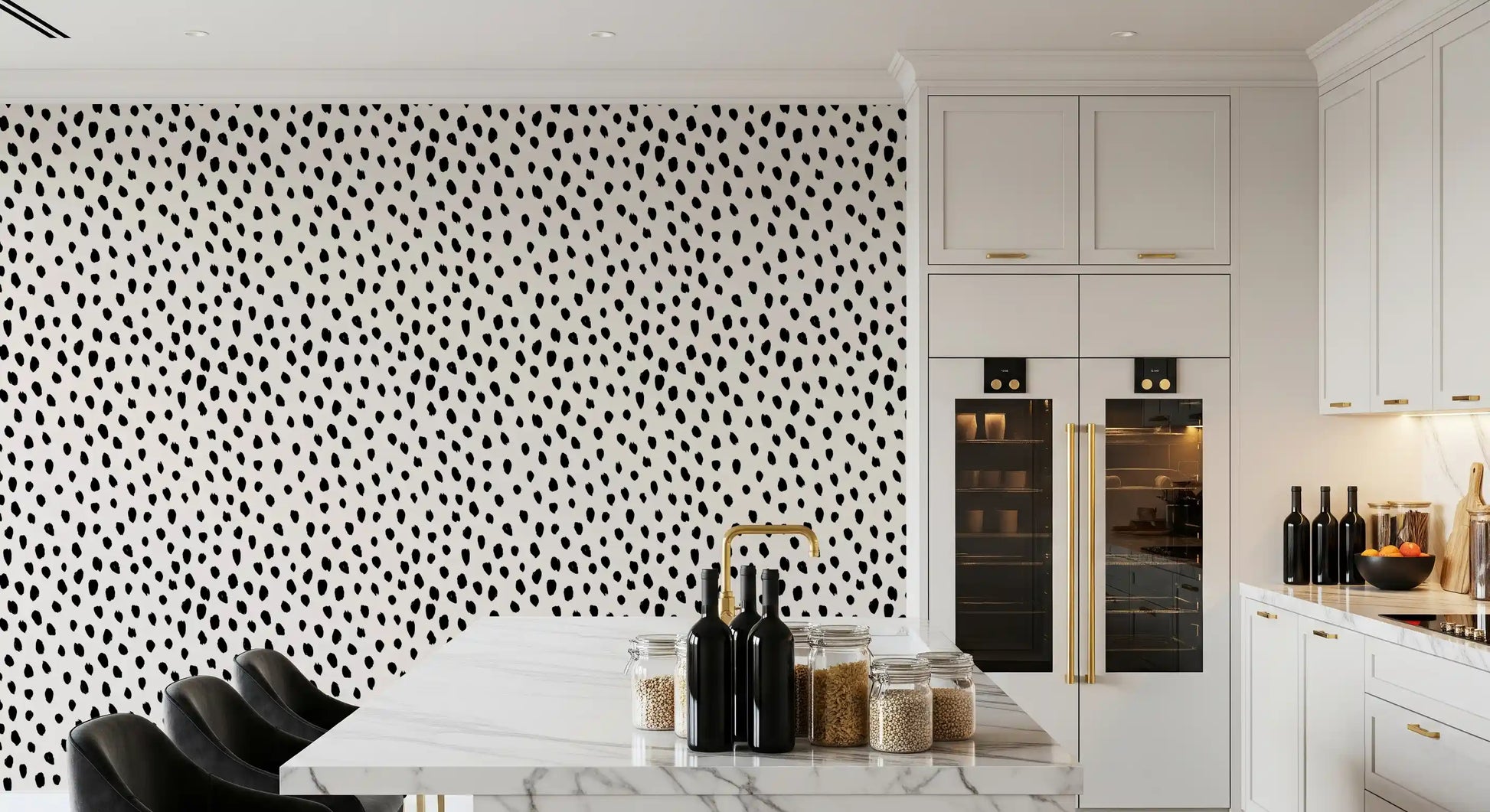 Minimalist Painted Dotted Pattern Wallpaper⁠