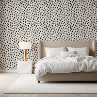 Minimalist Painted Dotted Pattern Wallpaper⁠