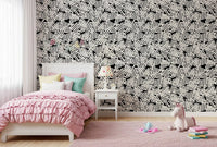 Monochrome Geometric Grid Wallpaper⁠