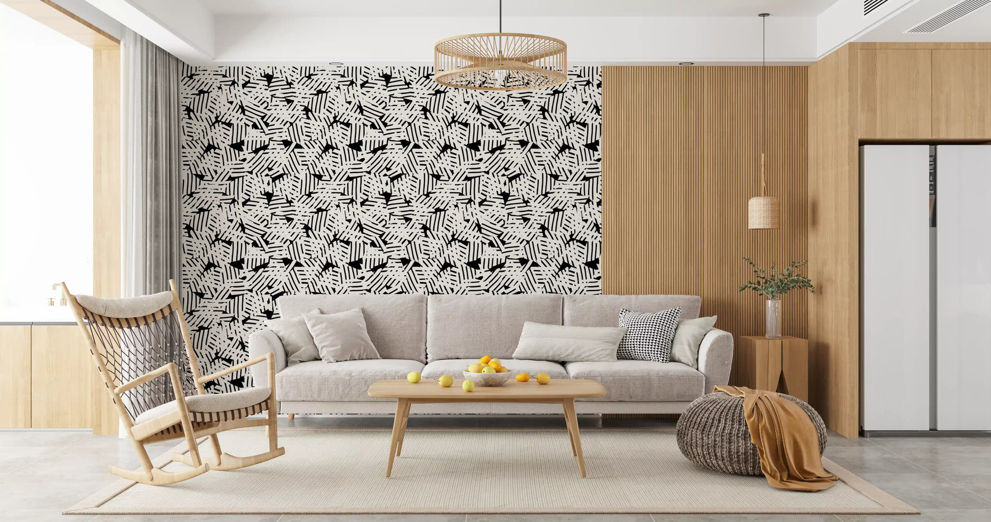Monochrome Geometric Grid Wallpaper⁠