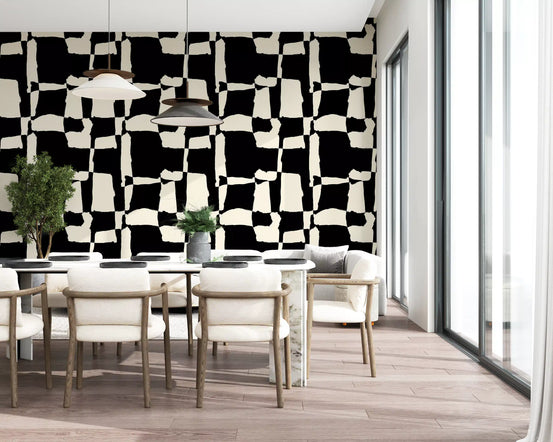 Hand-Drawn Monochrome Blocks Wallpaper⁠