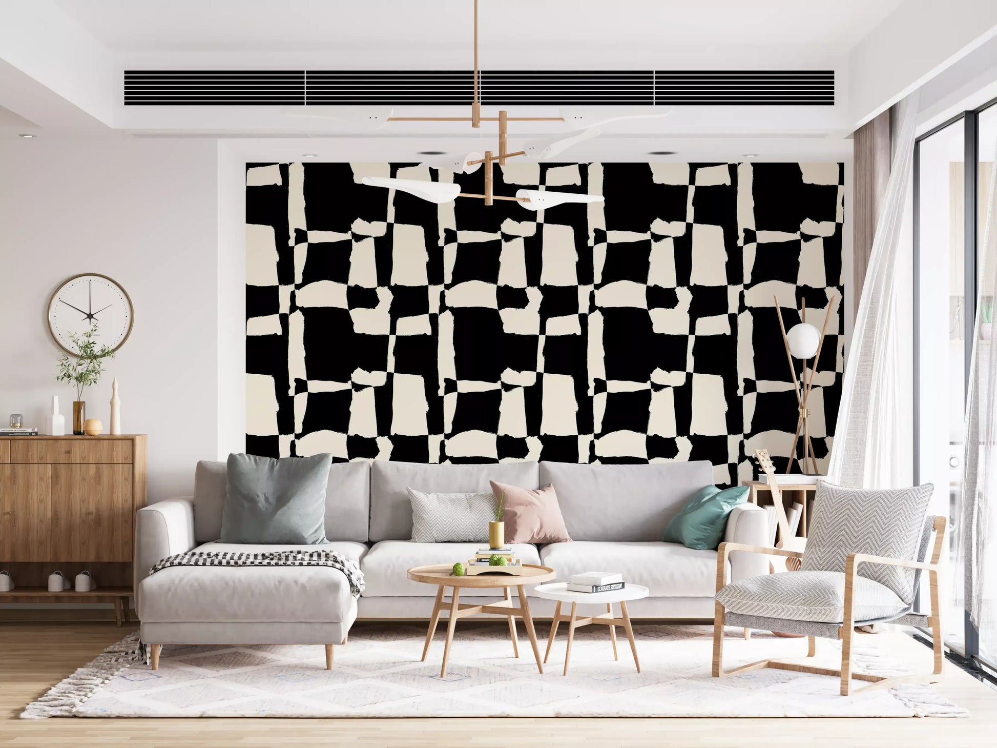 Hand-Drawn Monochrome Blocks Wallpaper⁠