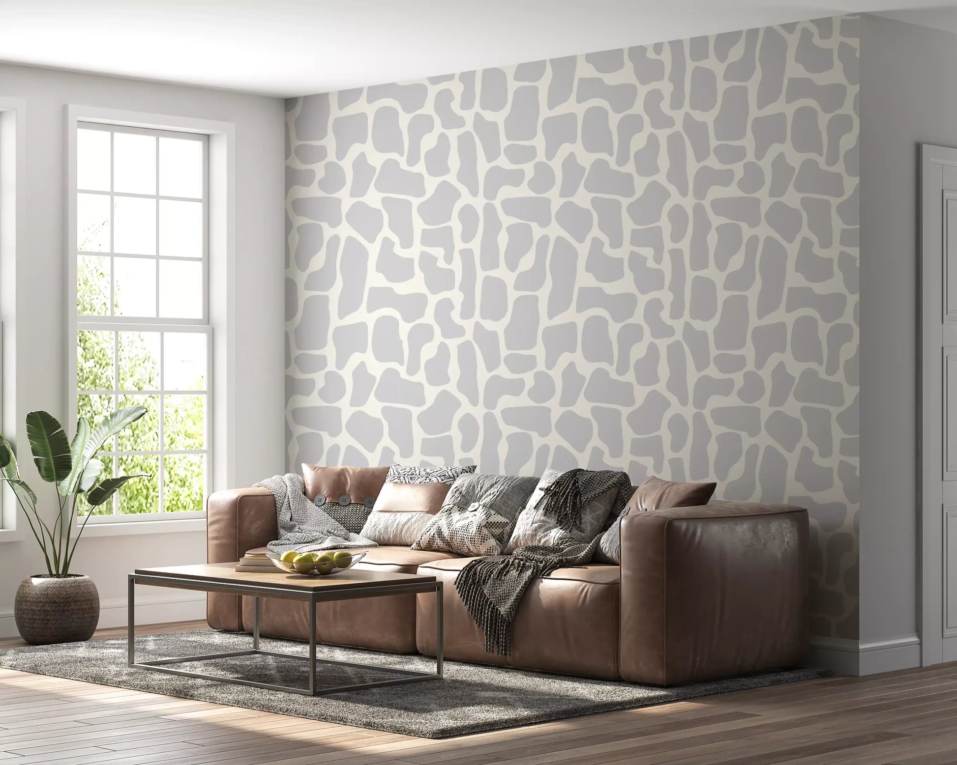 Minimalist Stone Mosaic Wallpaper⁠