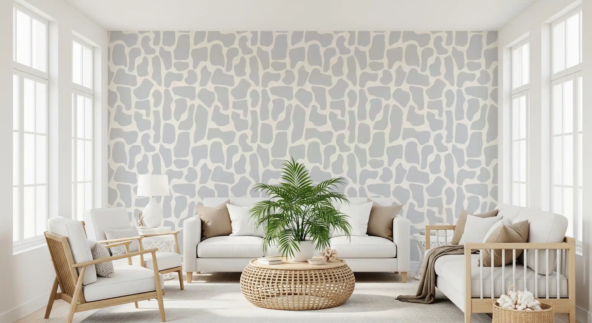 Minimalist Stone Mosaic Wallpaper⁠