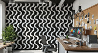 Abstract Painted Wave Motif Wallpaper⁠