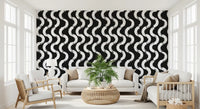 Abstract Painted Wave Motif Wallpaper⁠