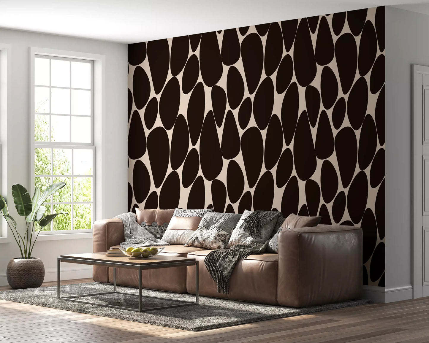 Contemporary Flowing Shapes Wallpaper⁠