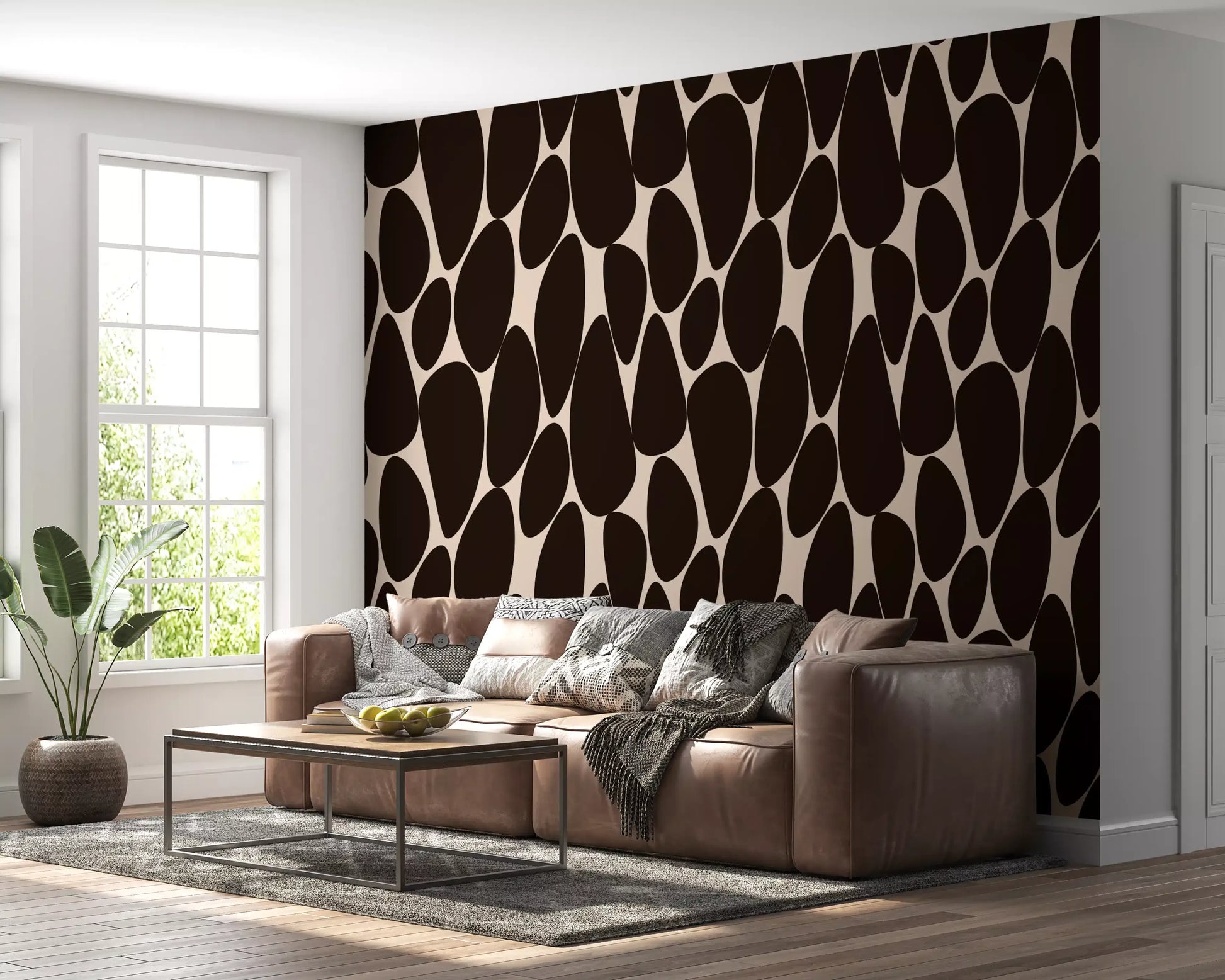 Contemporary Flowing Shapes Wallpaper⁠