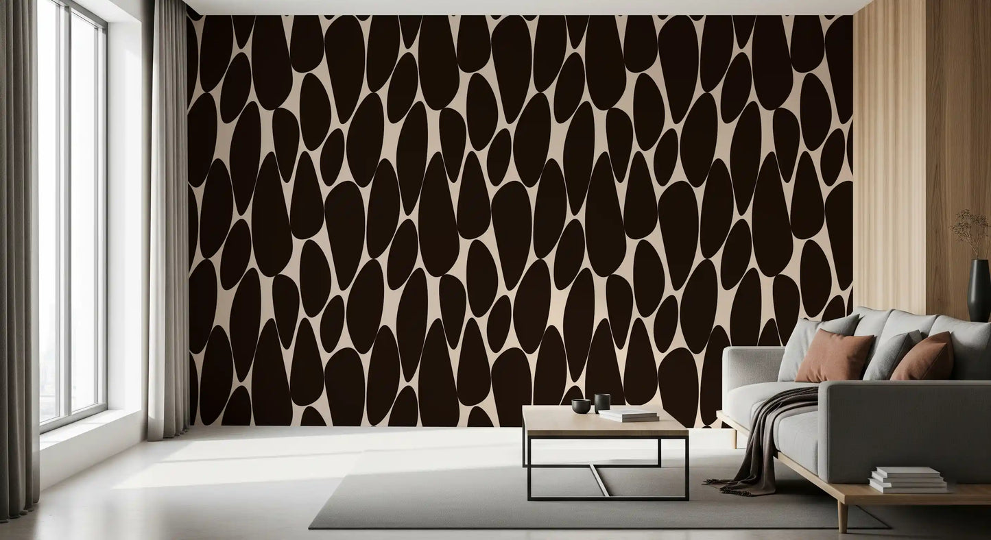 Contemporary Flowing Shapes Wallpaper⁠