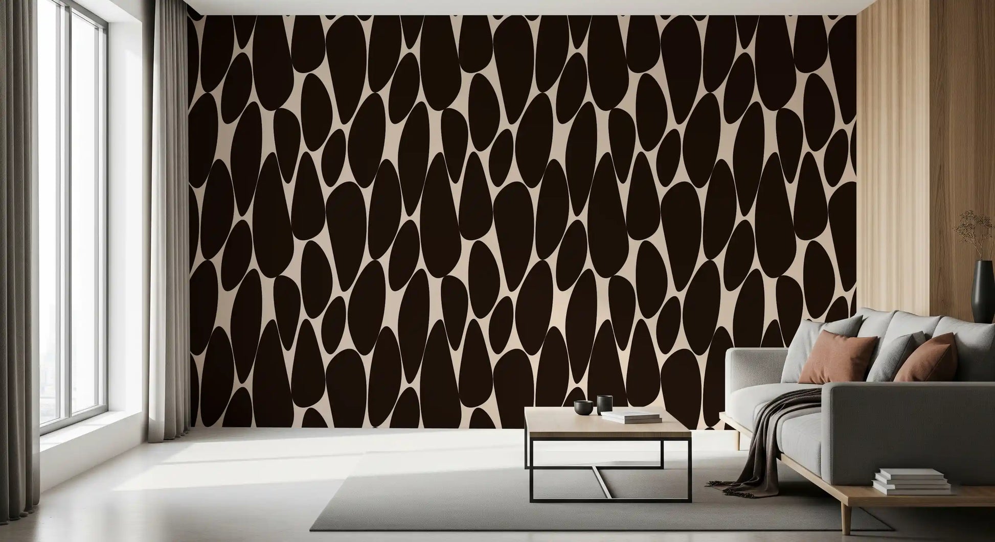 Contemporary Flowing Shapes Wallpaper⁠