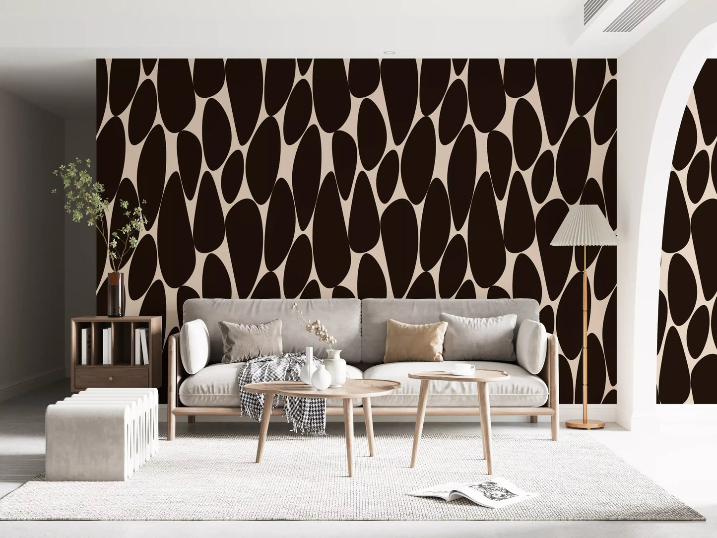Contemporary Flowing Shapes Wallpaper⁠