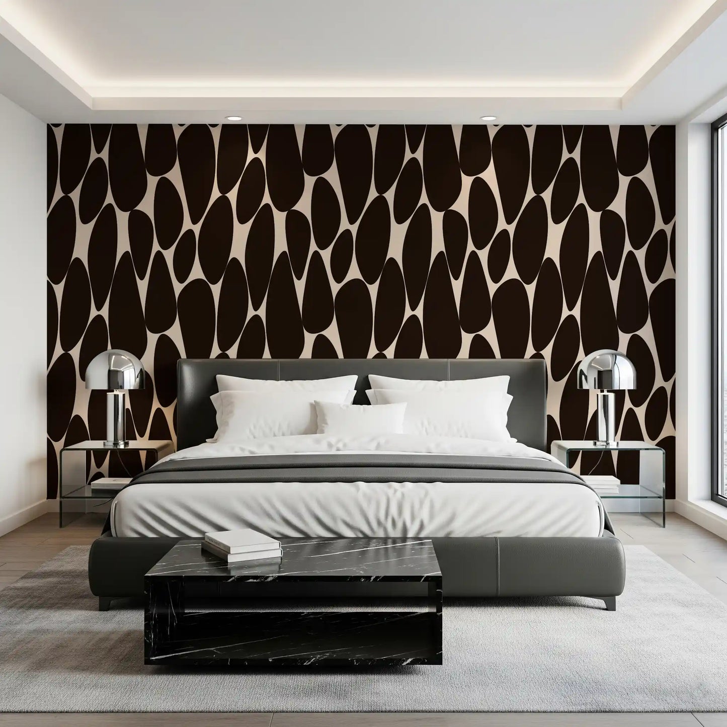 Contemporary Flowing Shapes Wallpaper⁠