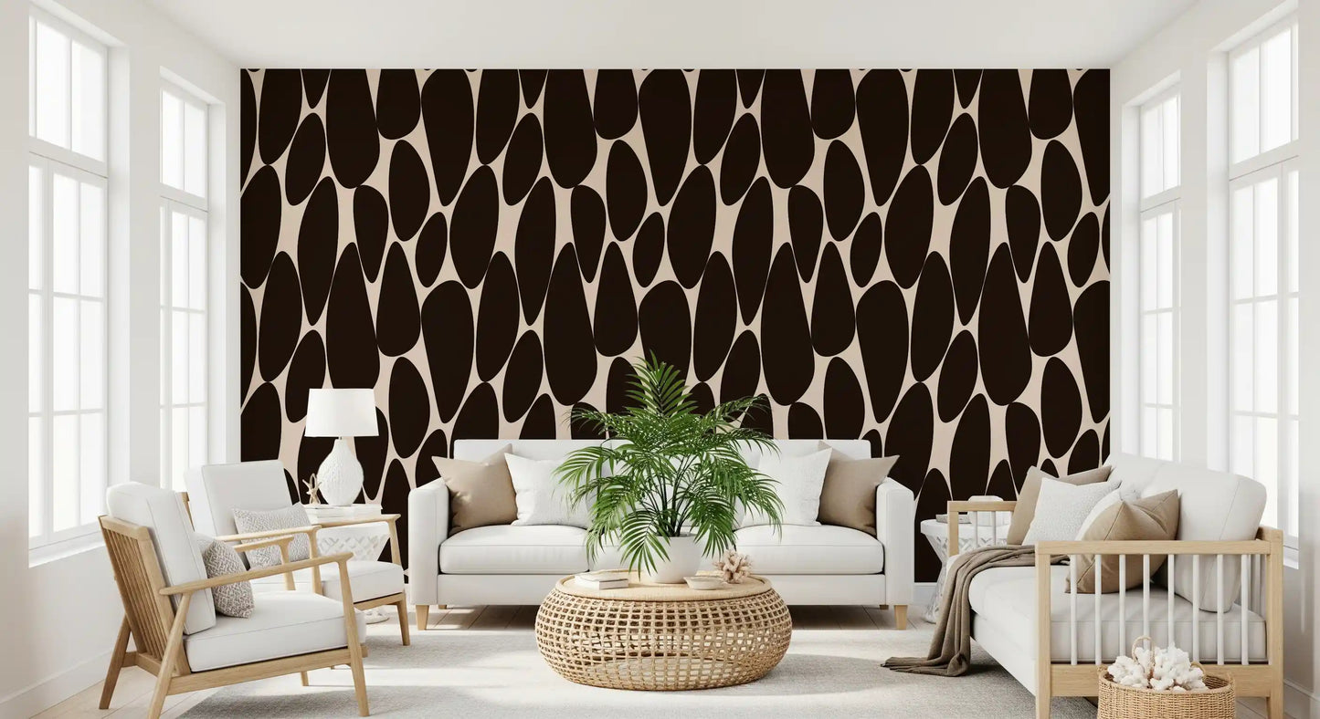Contemporary Flowing Shapes Wallpaper⁠
