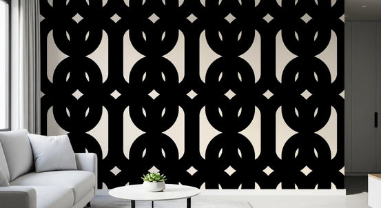 Graphic Modern Interlocking Pattern Wallpaper⁠