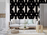 Graphic Modern Interlocking Pattern Wallpaper⁠