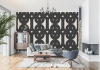 Graphic Modern Interlocking Pattern Wallpaper⁠