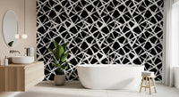 Modern Minimalist Grid Brushstroke Wallpaper⁠