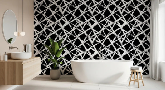 Modern Minimalist Grid Brushstroke Wallpaper⁠
