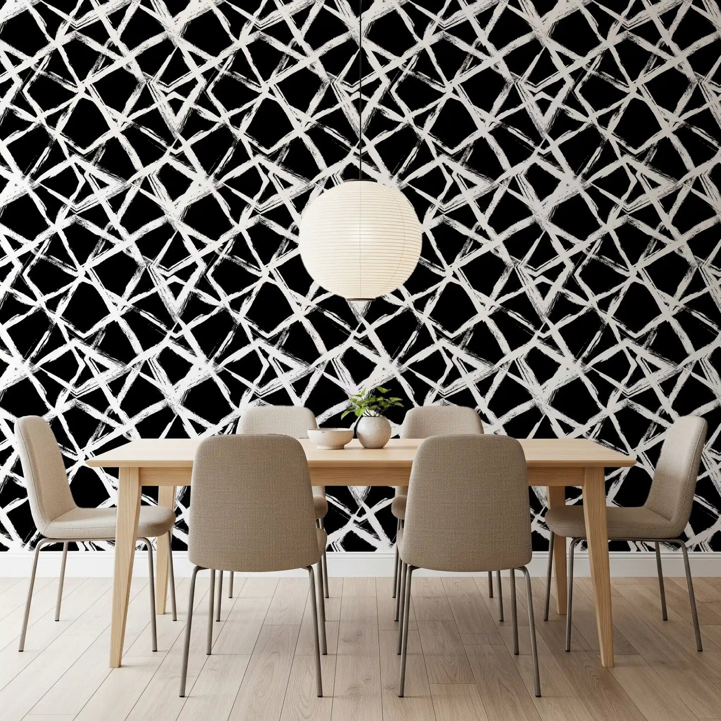 Modern Minimalist Grid Brushstroke Wallpaper⁠