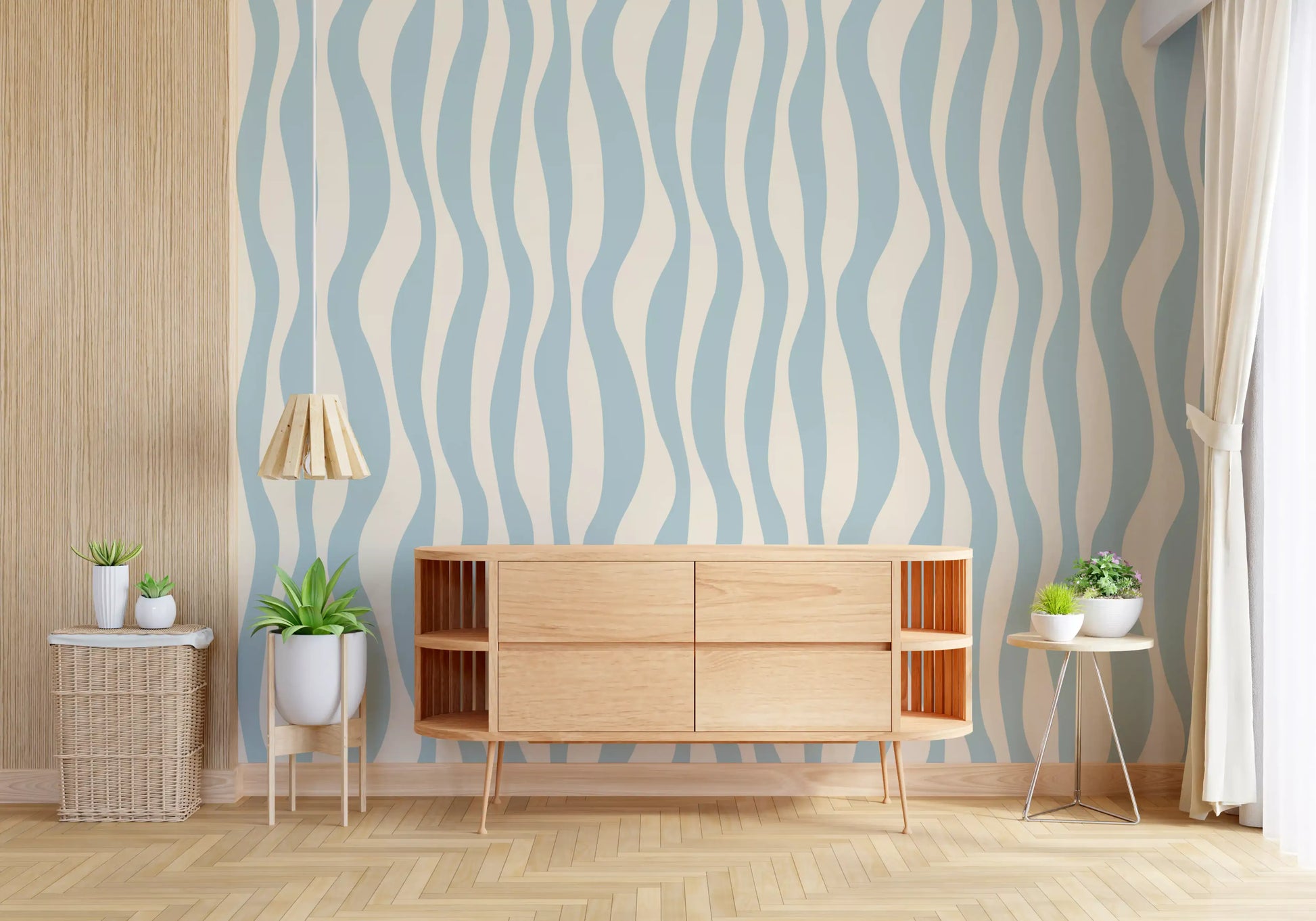 Soothing Vertical Wave Rhythm Wallpaper⁠