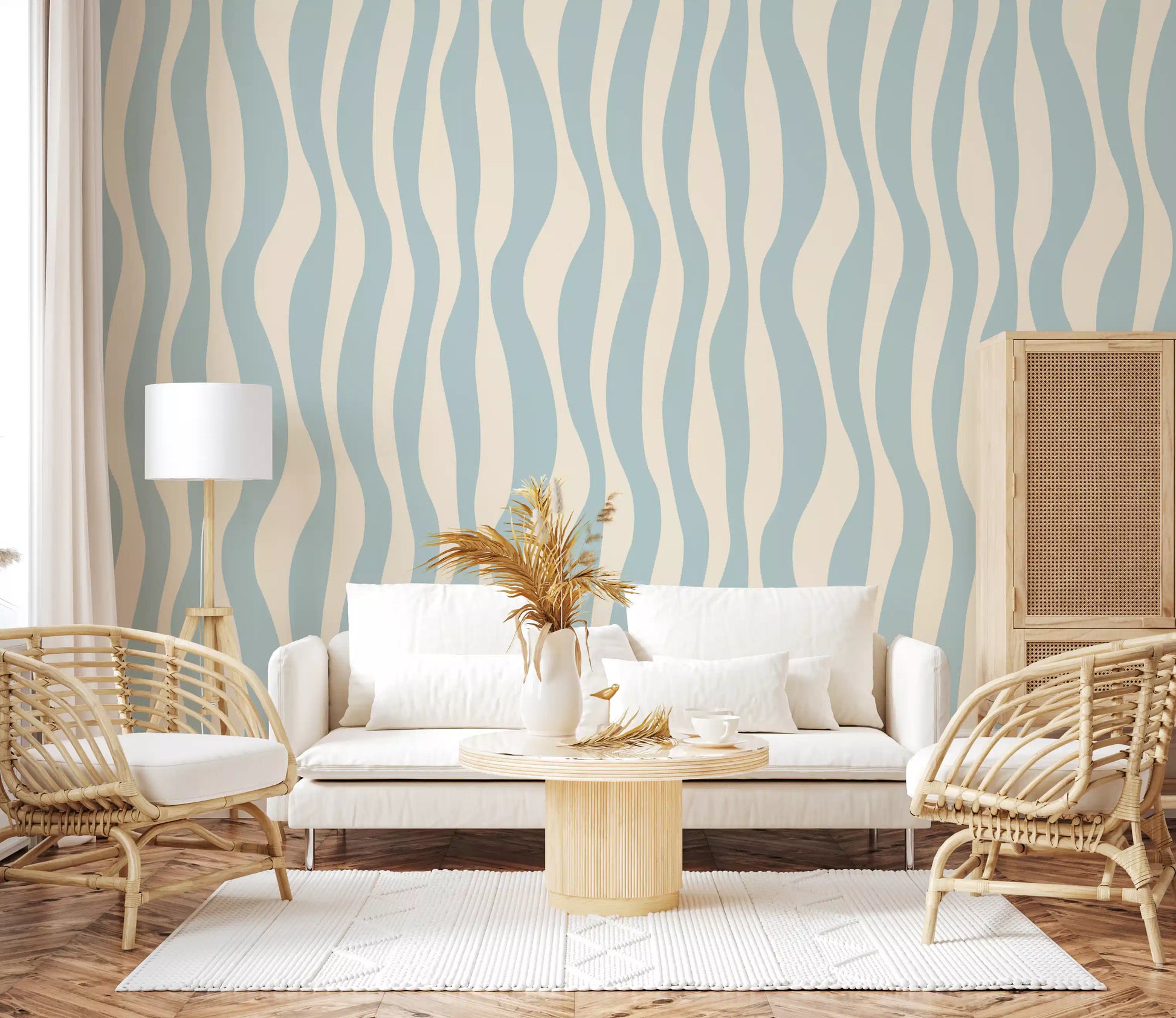 Soothing Vertical Wave Rhythm Wallpaper⁠