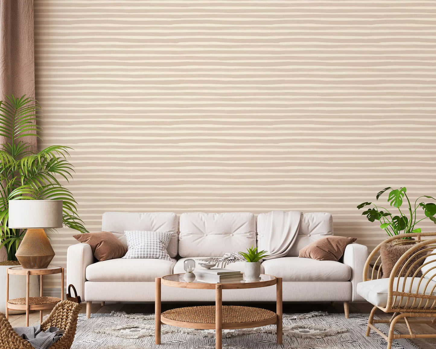 Minimalist Horizontal Brushstrokes Wallpaper⁠