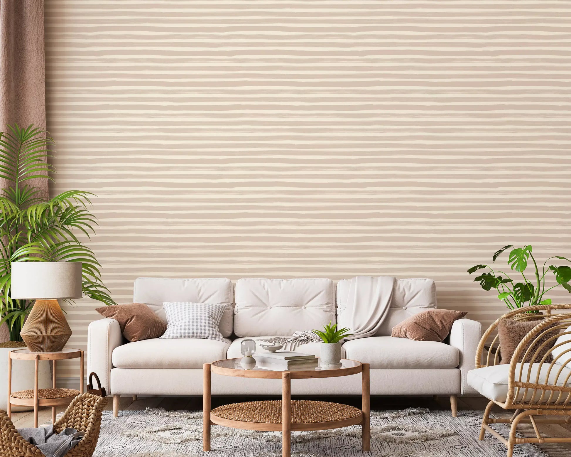 Minimalist Horizontal Brushstrokes Wallpaper⁠