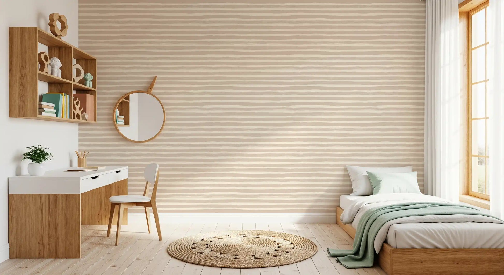 Minimalist Horizontal Brushstrokes Wallpaper⁠