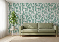 Minimalist Sage Botanical Vines Wallpaper⁠