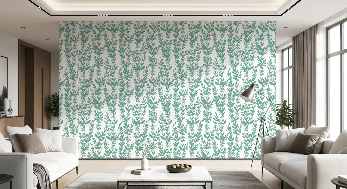 Minimalist Sage Botanical Vines Wallpaper⁠