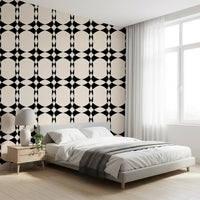 Modern Geometric Interlocking Circle Pattern Wallpaper⁠