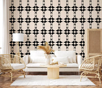 Modern Geometric Interlocking Circle Pattern Wallpaper⁠