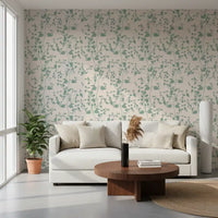 Cream and Sage Leaf Sketch Wallpaper⁠