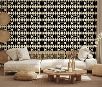 Interlocking Monochrome Arches Wallpaper⁠