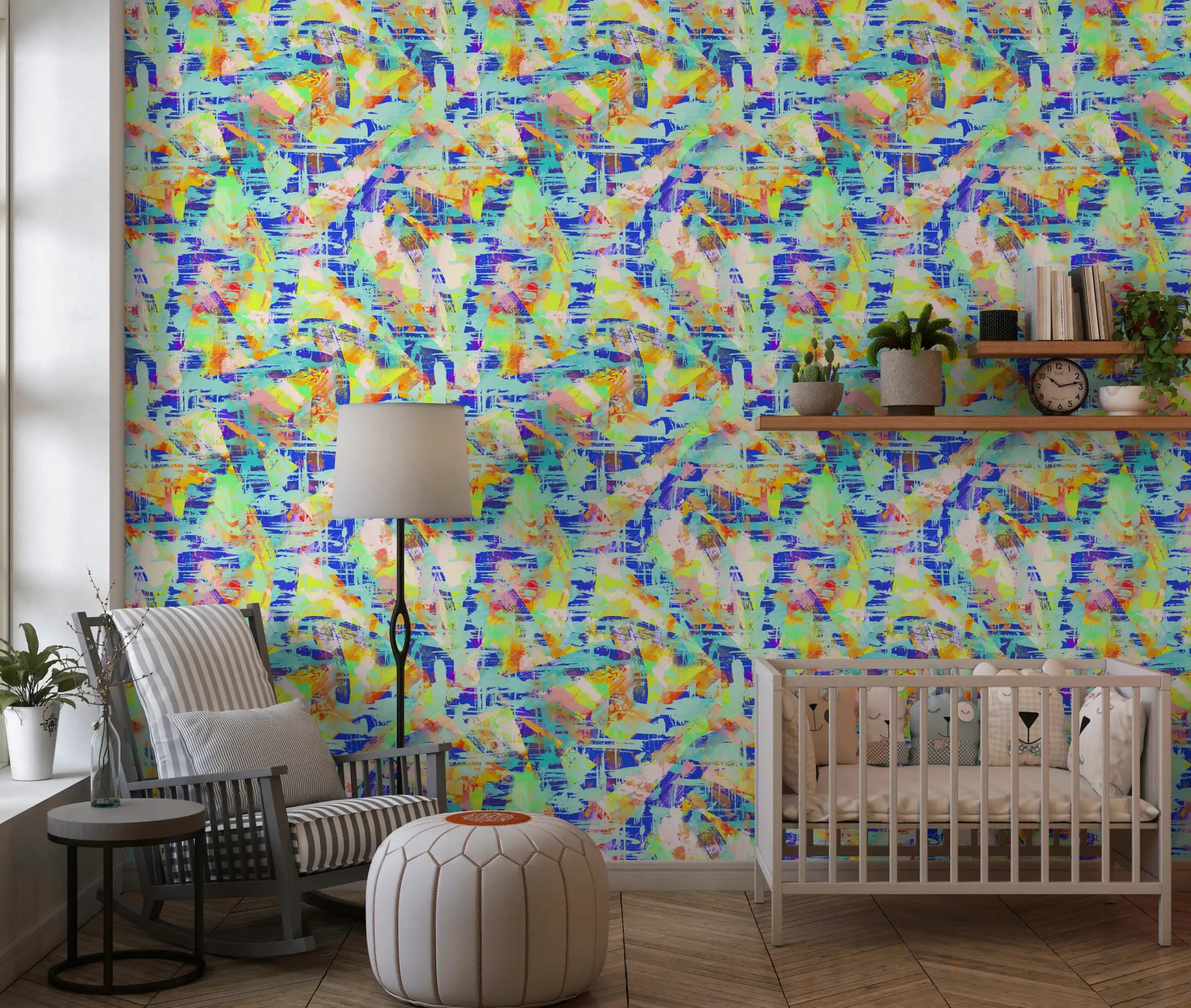 Vibrant Abstract Brushstroke Energy Wallpaper⁠