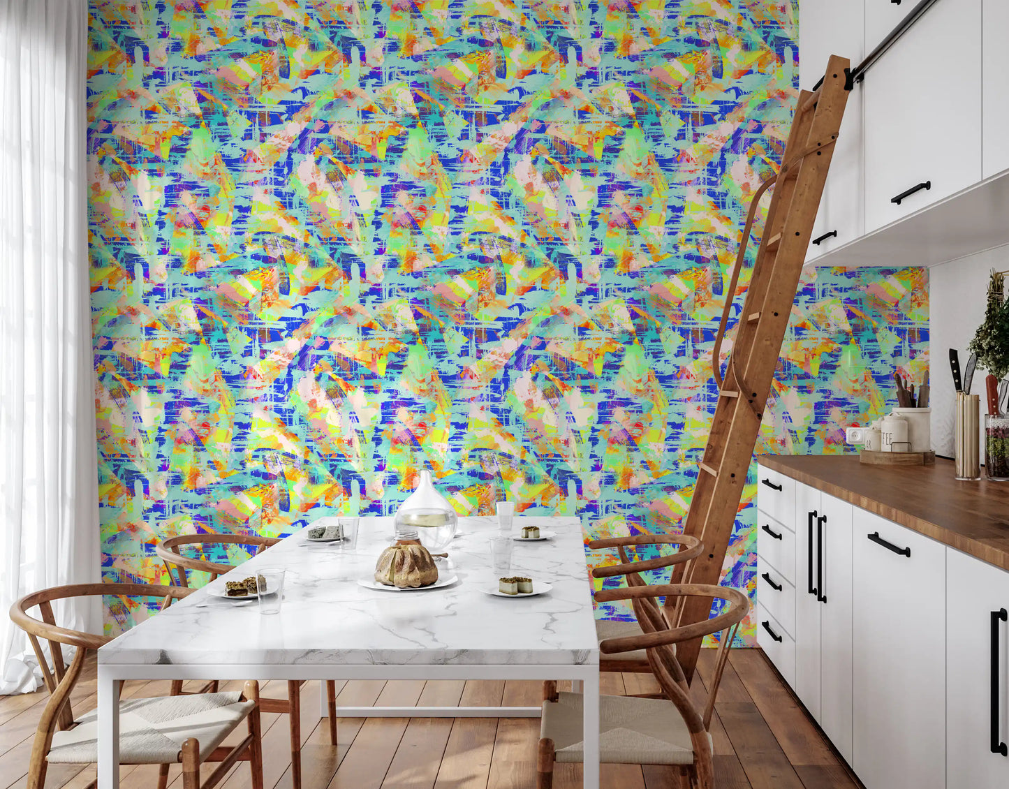 Vibrant Abstract Brushstroke Energy Wallpaper⁠