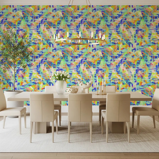 Vibrant Abstract Brushstroke Energy Wallpaper⁠