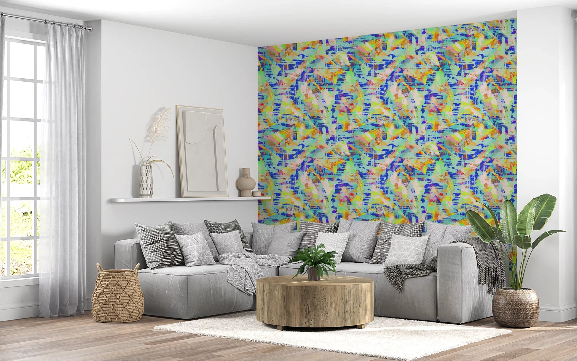 Vibrant Abstract Brushstroke Energy Wallpaper⁠