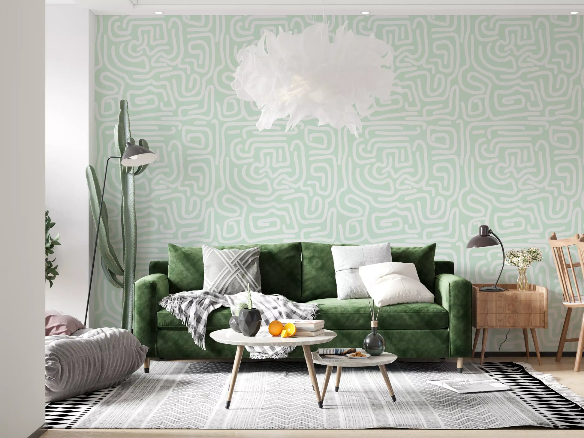 Abstract Mint Flow Wallpaper⁠