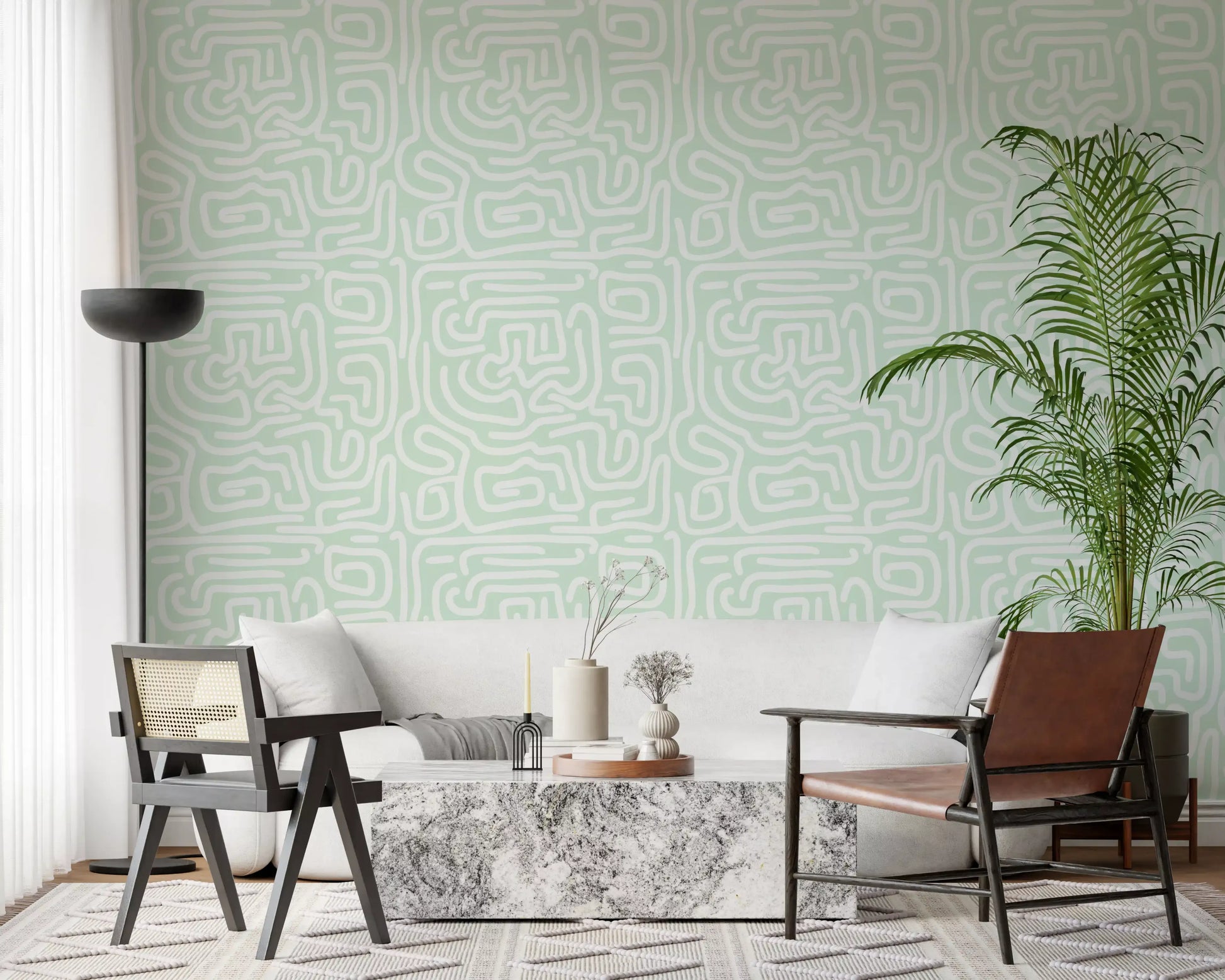 Abstract Mint Flow Wallpaper⁠