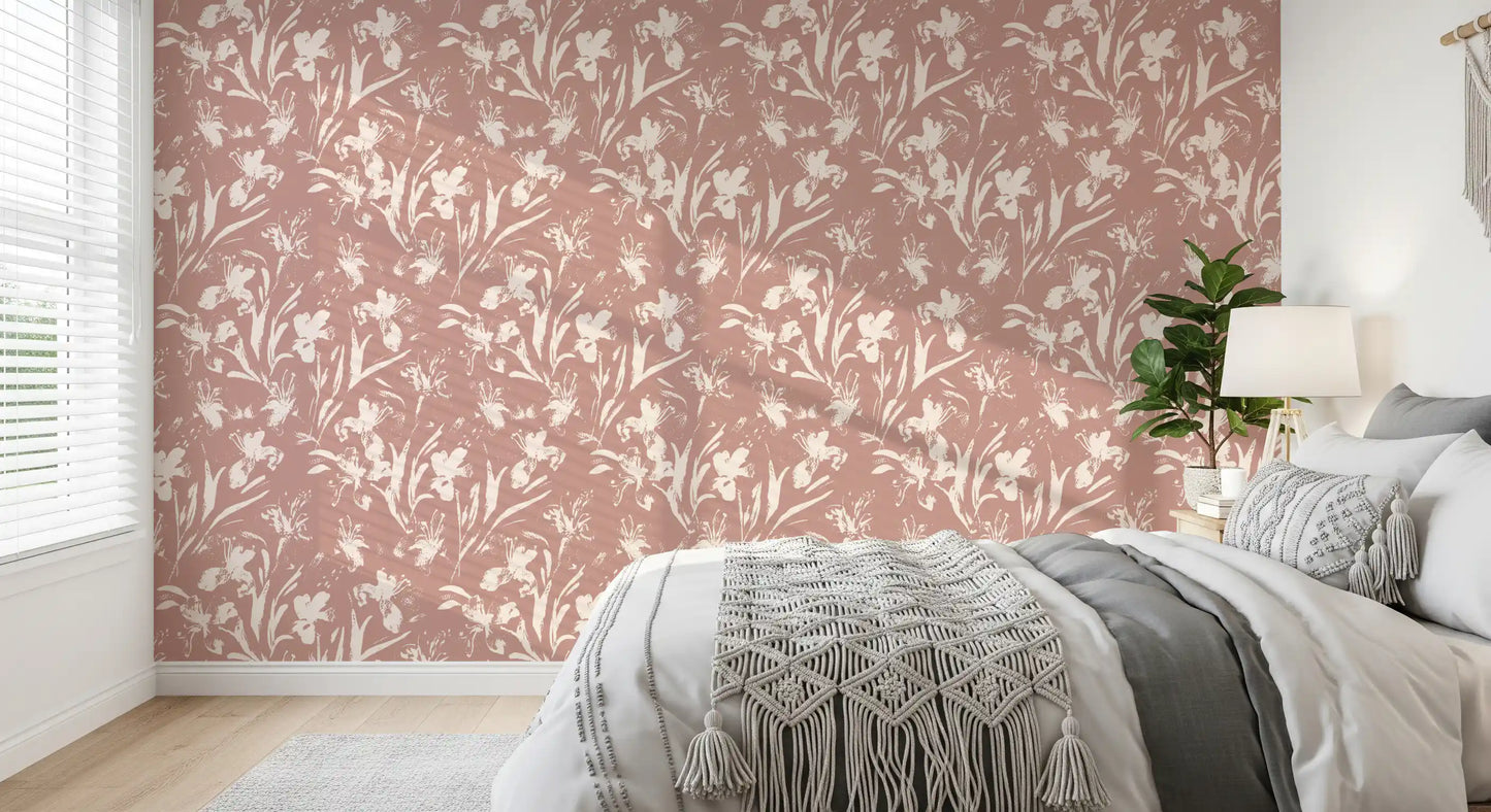 Abstract Floral Earthy Print Wallpaper⁠